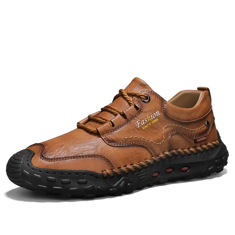 Outdoor Casual Leather Mens Shoes Retro Style Male Sneakers Adult Non-Slip Casual Desert Hiking Footwear Treking Shoes Trainers