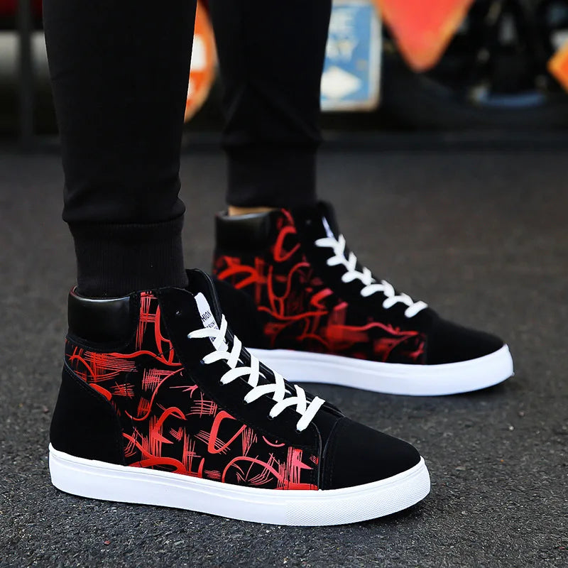 High Top Canvas Shoes for Men Fashion Platform Sneakers  Spring Winter Male Casual Vulcanized Shoes Student Tenis Masculino