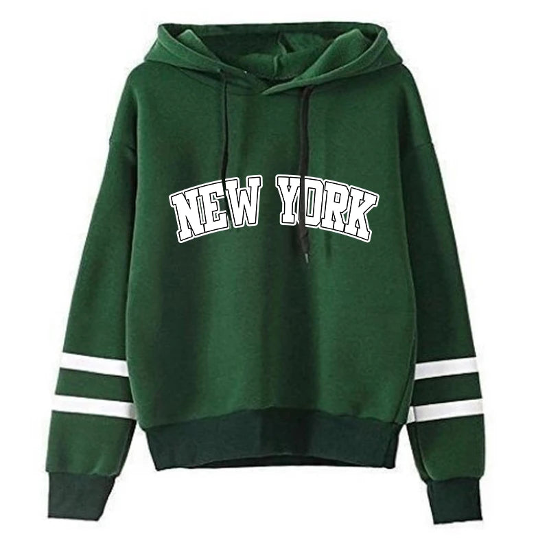 Women’s Hoodie & Jogger Tracksuit Set – Casual New York Print Outfit