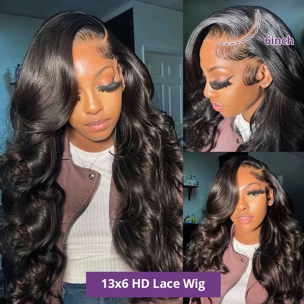 40 30 Inch 13x4 Body Wave Lace Front Human Hair Wigs For Black Women Pre Plucked Loose Wave 13x6 HD Lace Frontal Wig 180% 1