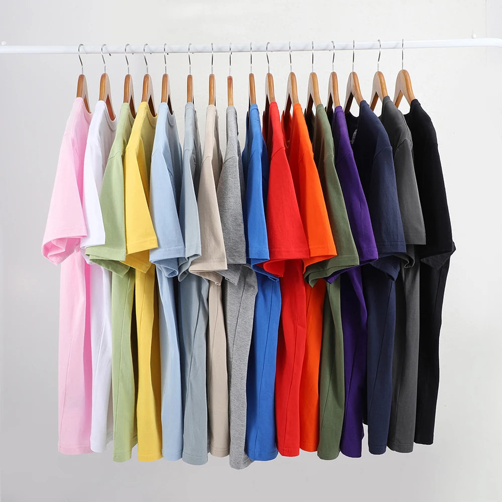 Cotton Solid Color T-Shirts Men Woman Short Sleeve Fashion Brand Trend Casual Soft Clothing Tees Breathable Summer Tops