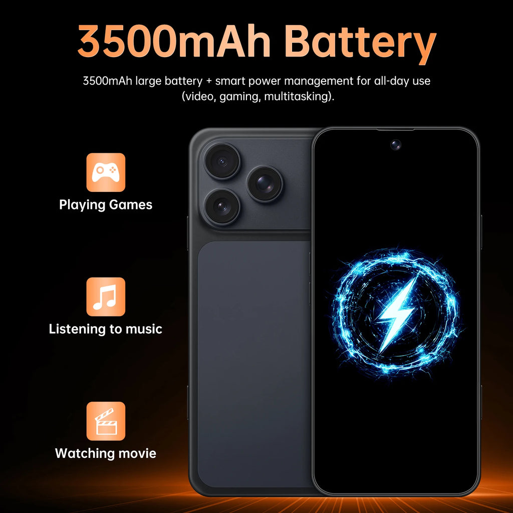 Global Vision 17 Pro Max Smartphone Android 3GB RAM 16GB ROM 6.7 Inch Dual SIM 4G Network 5+13MP Mobile Phones