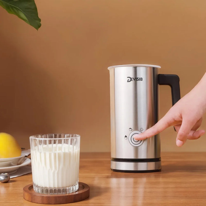 Electric Milk Frother & Steamer – Hot & Cold Foam Maker for Coffee, Latte & Cappuccino, 4-in-1 Stainless Steel Frother”
