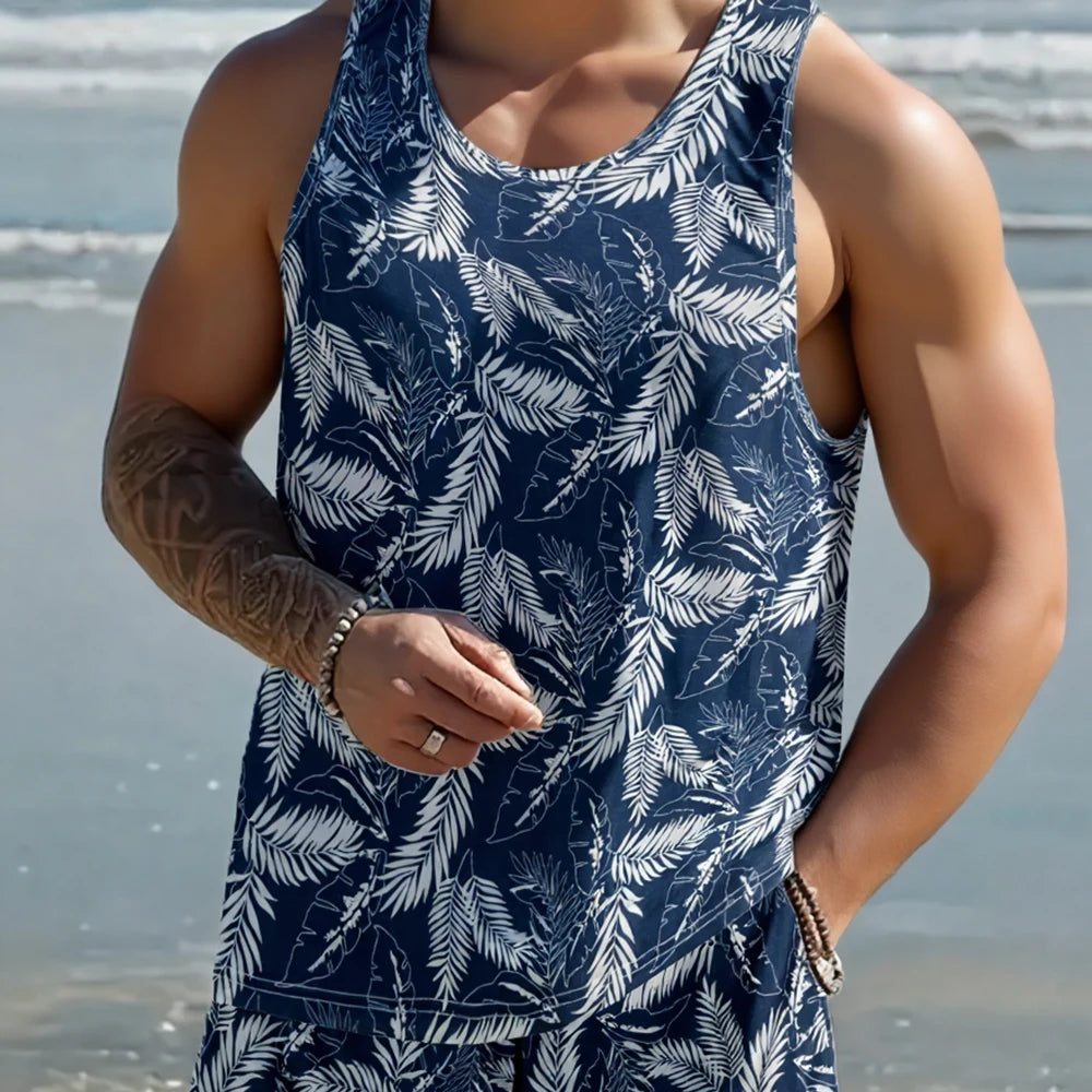 Men’s Sleeveless Printed Summer Tank Top
