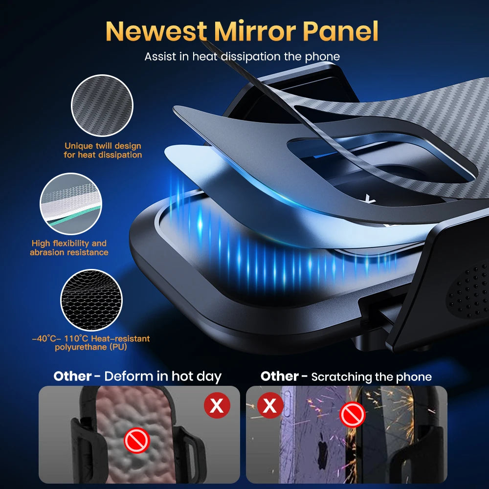 Universal Car Phone Holder Mount with Auto Locking And Hook Clip Black Air Vent Stand for iPhone Samsung - Upgrade Stability