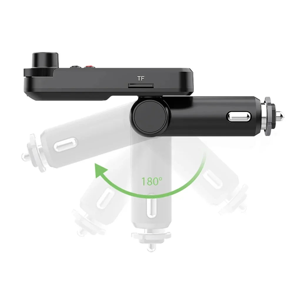 Bluetooth-compatible Car Wireless FM Transmitter Radio Adapter Fast Charging Treble Bass Sound Music Car MP3 Player Aux QC3.0