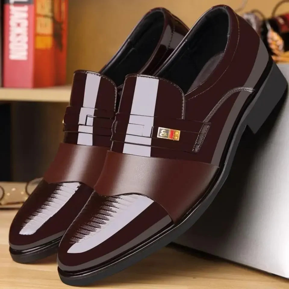 New men's formal leather Shoes Casual business non slip footwear Fashion minimalist work shoes Comfortable male flat Zapatillas