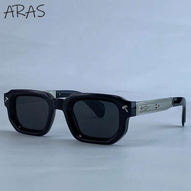 Men's Luxury Square Sunglasses UV400 Driving Eyewear Classic Casual Fashion Shades for Adults Alloy Frame