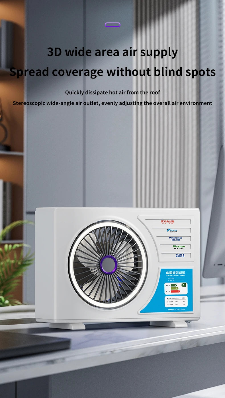 High-Speed Desktop Fan with Multiple Adjustable Levels Cool Circulating Air Mini Air Conditioning Style Home Silent Cooling Fan