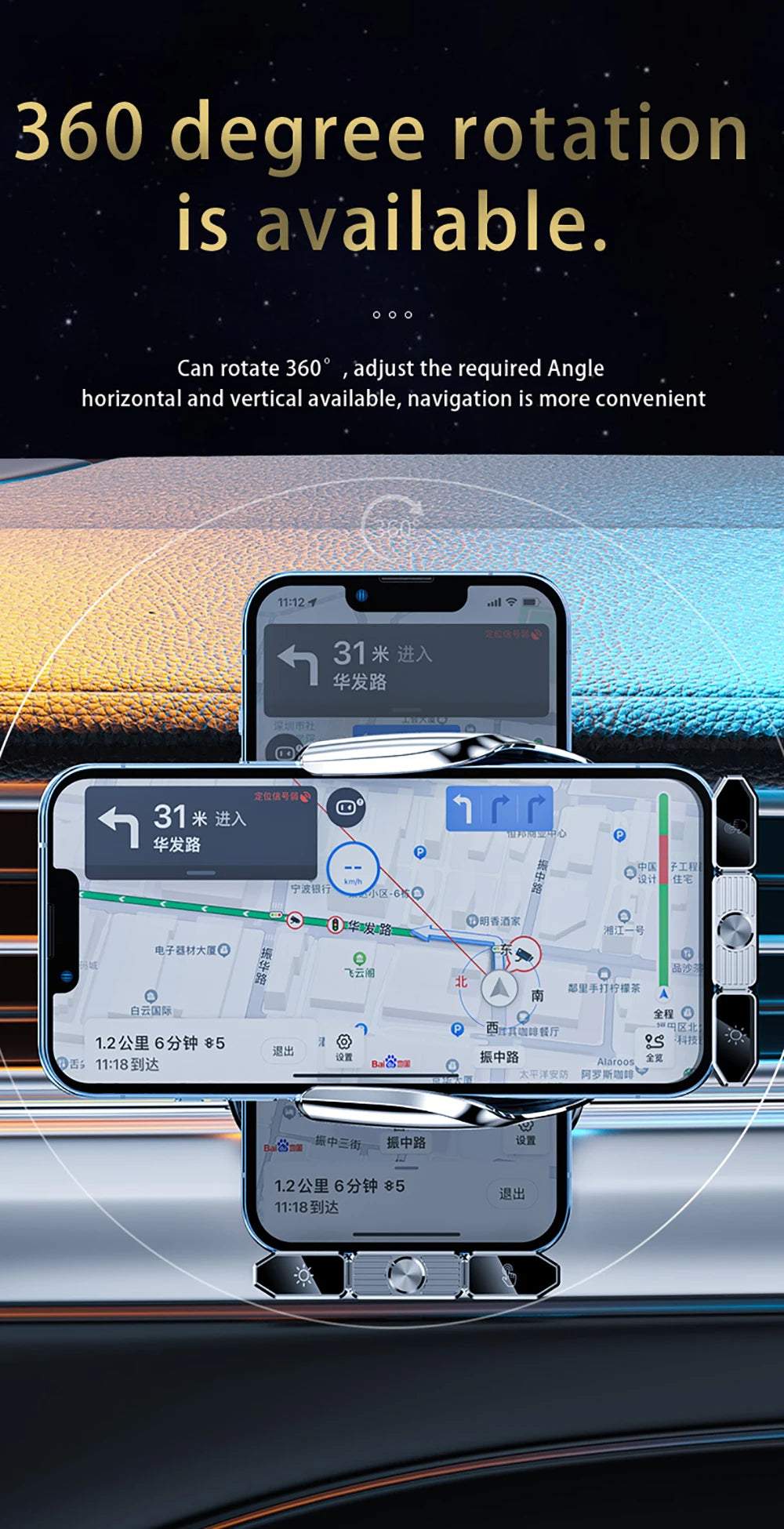 Car Phone Holder Wireless Charger For iPhone 12 13 14 15 Pro Max Sucker For Windshield Dashboard Air Vent Fast Charging Station
