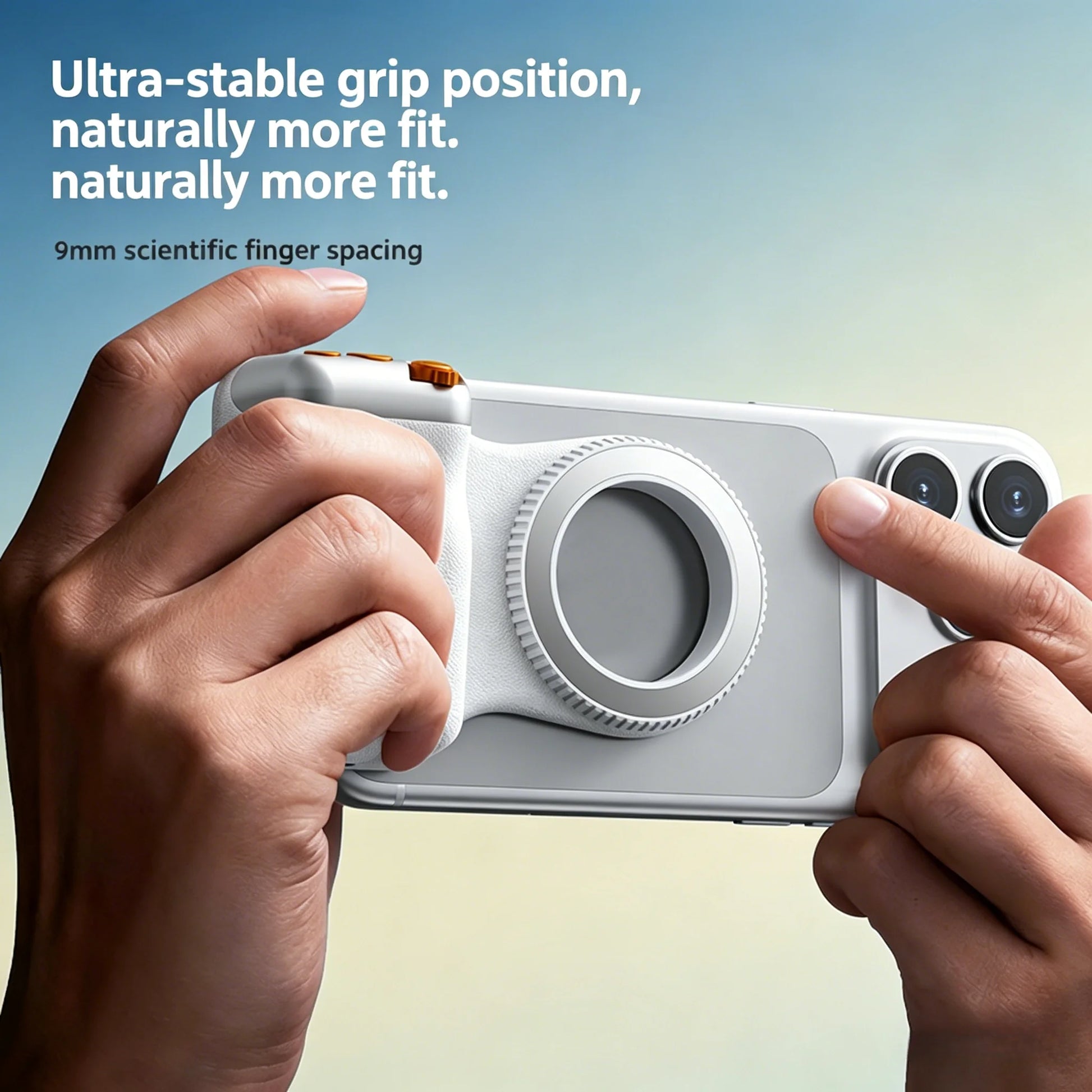 New Magnetic Camera Grip, Bluetooth Zoom Remote, Anti-Shake Handheld Stabilizer for Smartphone Photography