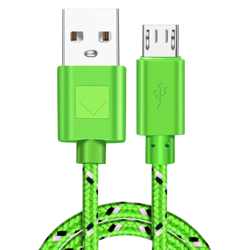 Micro USB Cable 1m 2m 3m Nylon Braided Data Sync USB Charger Cable For Samsung Huawei Xiaomi HTC Android Phone USB Micro Cables
