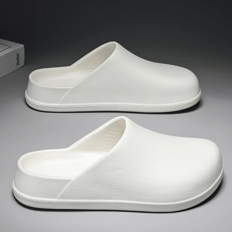 Mens Kitchen Chef Shoes Waterproof Garden Clogs Closed Toe Half Shoes Rubber Slippers Restaurant Hotel Working Summer Beach
