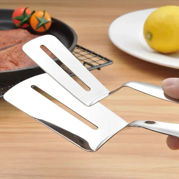 Stainless Steel Kitchen Tongs – Multipurpose Gripper, Flipper & Scraper