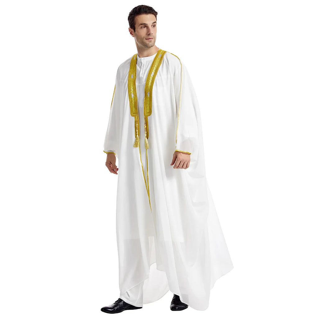 Men’s Jubba Thobe – Long Sleeve Islamic Traditional Robe