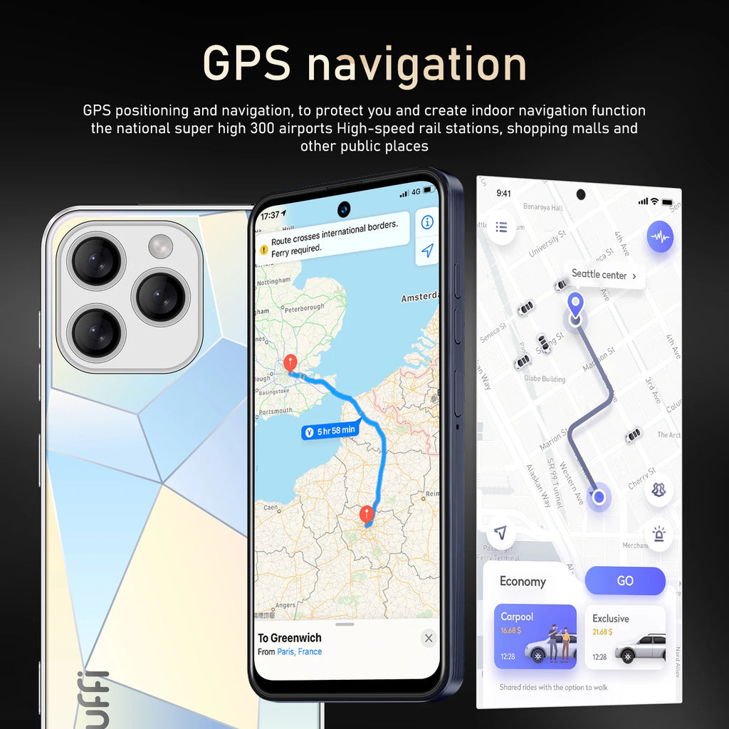 Global Vision I16 Pro Smartphone 5G Android 5300mAH 12GB RAM 512G ROM 6.56Inch 1080x2640HD 24+48MP 4G Network Mobile Phone