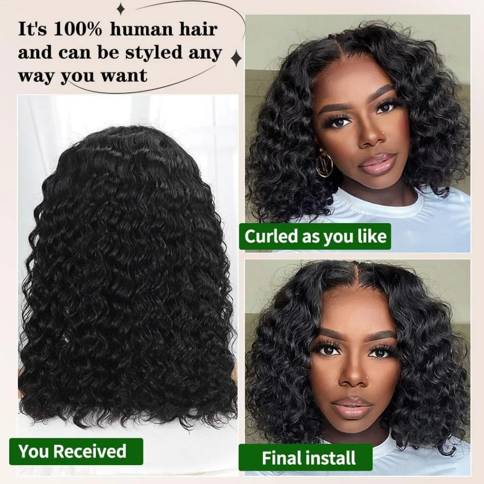 5X5 Hd Lace Closure Wig Bob Wigs Human Hair  250 Density Pre Plucked Pre Cut Pre Bleached Glueless Human Hair Wigs For Women