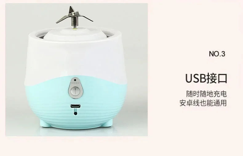 Mini Portable Blender – USB Rechargeable Juice Cup for Smoothies and Fruit Juices