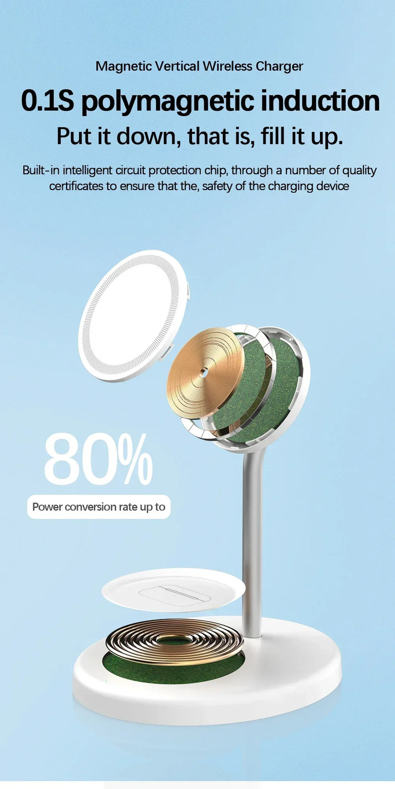 Upgraded 30W Magnetic 2 in 1 Wireless Charger Stand For iPhone 15 14 13 12 Pro Max AirPod Pro Fast Phone Charging Station Holder