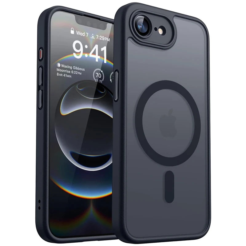Luxury Matte Hard Case For iPhone 17E 16E 17 16 15 14 13 12 11 Pro Max iPhone17e iPhone16e for Magsafe Charge Translucent Cover