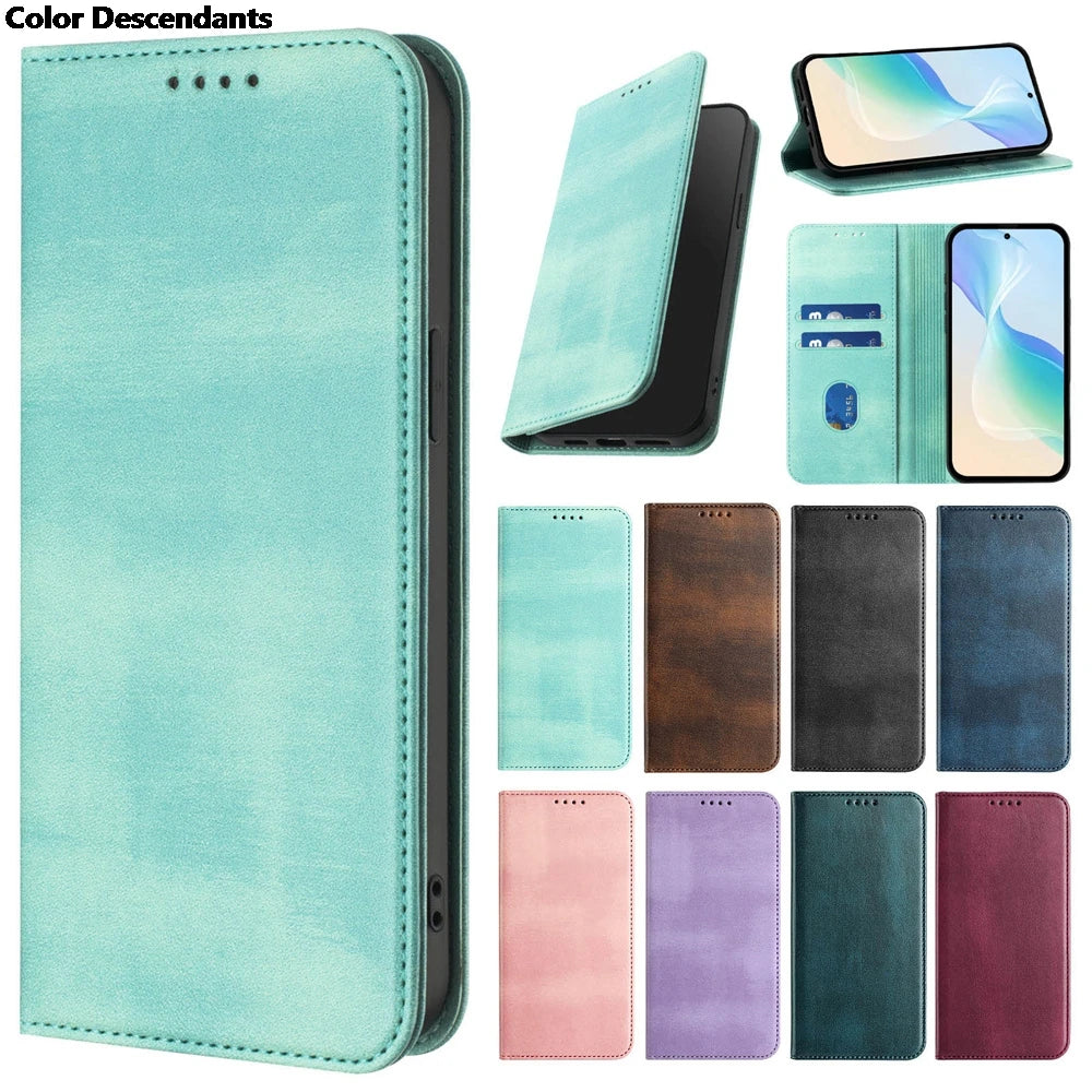 Vintage Leather Case For Xiaomi Poco M7 Pro 5g X7 F7 X3 NFC X5 X6 F5 F6 Pro F7 F8 Ultra Card Holder Flip Wallet Book Cover Funda