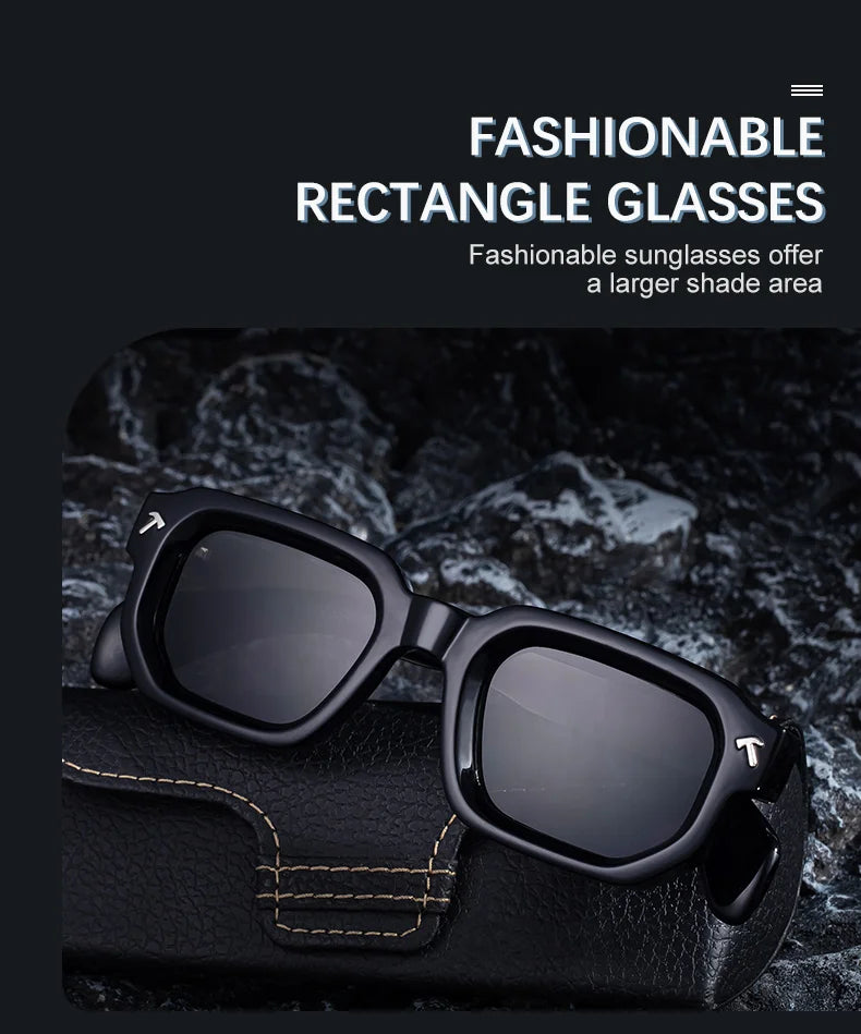 Men's Luxury Square Sunglasses UV400 Driving Eyewear Classic Casual Fashion Shades for Adults Alloy Frame