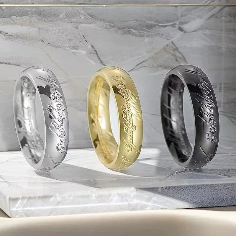 Language Rings for Unisex Fashion Accessories Stainless Steel Jewelry