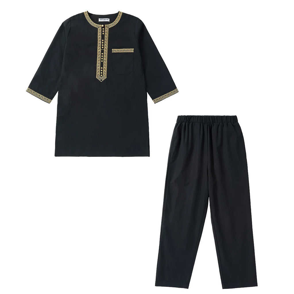 Boys Islamic Thobe – Kids Long Sleeve Traditional Robe