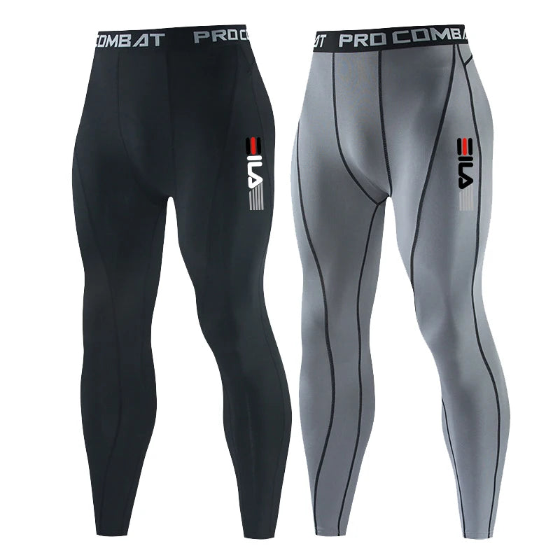 Men Gym Sportswear Muscle Bodybuilding Compression Pants Running Sports Long Pants Jogging Fitness Male Elastic Tights Trousers