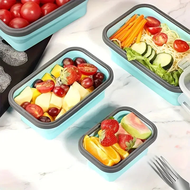 Collapsible Food Storage Containers with Airtight Lids – Reusable Lunch & Meal Prep Boxes”