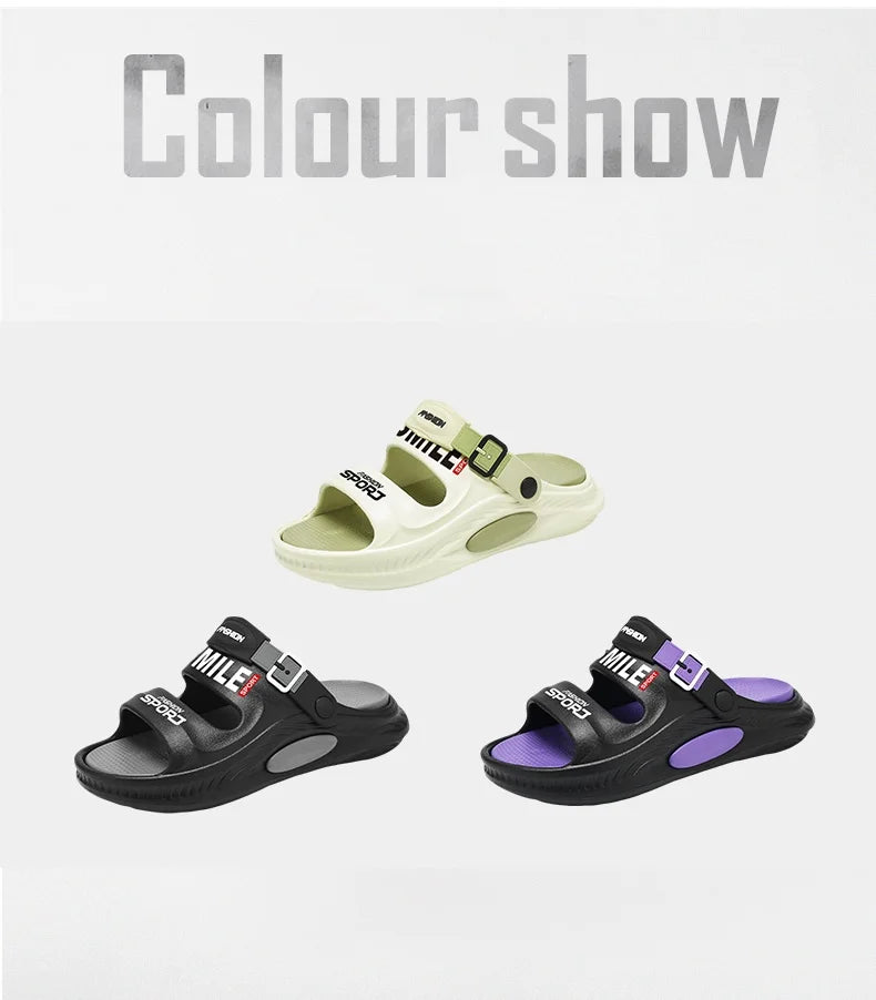 Fashion Trend Men's Shoes Flat Men's Sandals Summer 2025 Thick Soles Soft Comfortable Non-slip Beach Sandals Outdoor Slippers