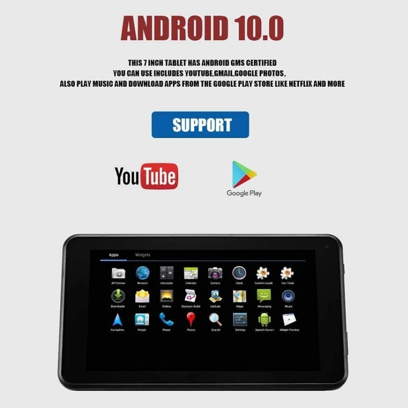 New Arrival 7 INCH MT-701 WIFI Tablet PC 1GB RAM 16GB ROM Sun8iw15 Quad-Core Android 10 Dual Camera Quad-Core 1024 x 600 pixels