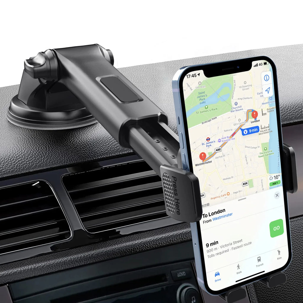 Car Phone Holder for Dashboard Windshield Acrylic Cellphone Mount Clip Support Stand for 4.7-7" Mobile Phone, Auto Accessories