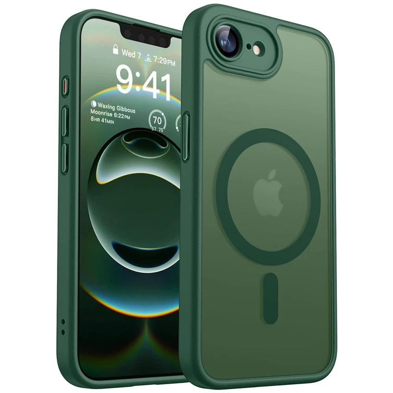 Luxury Matte Hard Case For iPhone 17E 16E 17 16 15 14 13 12 11 Pro Max iPhone17e iPhone16e for Magsafe Charge Translucent Cover