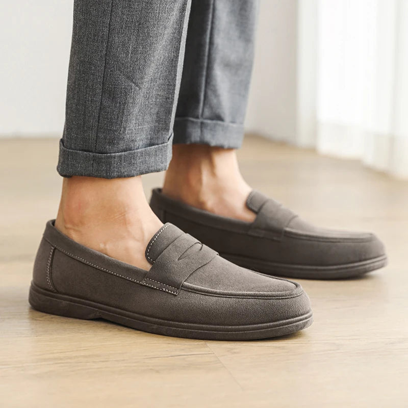 Hot Sale Men's Slip On Loafers Preppy Lightweight Breathable Comfort Outdoor Flats Non Slip Soft Sole Casual Daily Walking Shoes