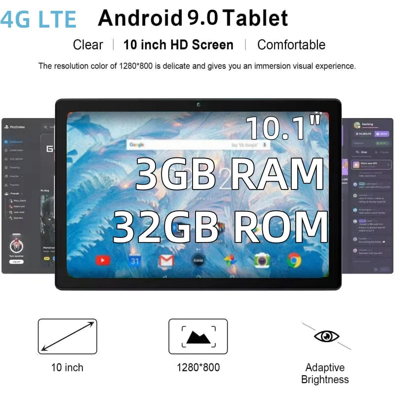 Android 9.0 LTE 7-Inch Tablet with Dual Camera