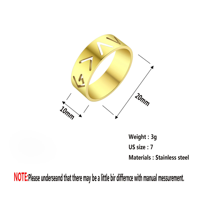 Unisex Stainless Steel Fashion Ring – Adjustable Geometric Design Band for Men & Women