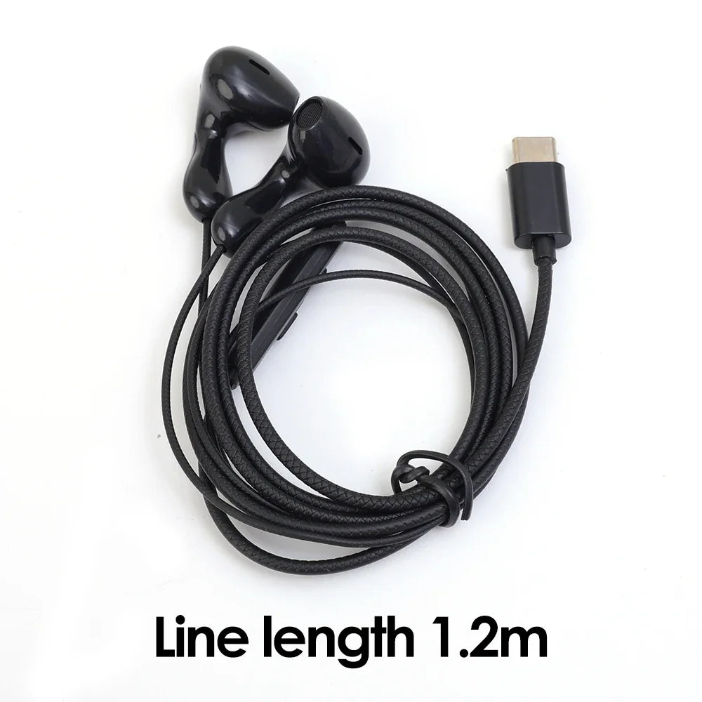 Type C Headset Stereo Music Wired Headphones With MIC For Samsung Xiaomi Android Phones Tablet Universal USB C Earphones