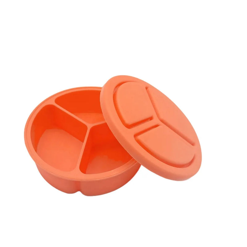 Silicone Divided Plate – Round Non-Slip Food Tray for Kids & Adults”