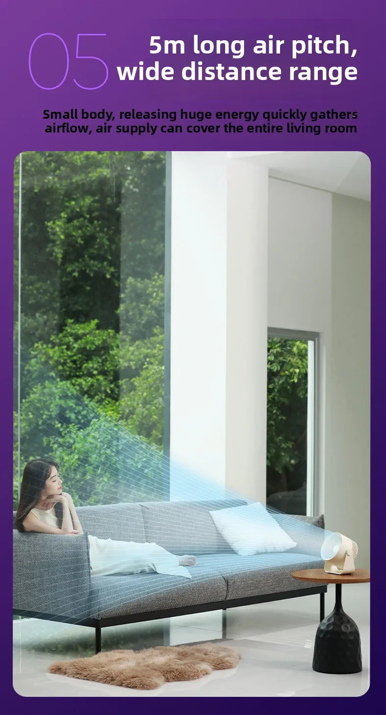 Portable Rechargeable Electric Fan Circulator – Quiet Wireless Desktop Cooling Fan for Home & Office