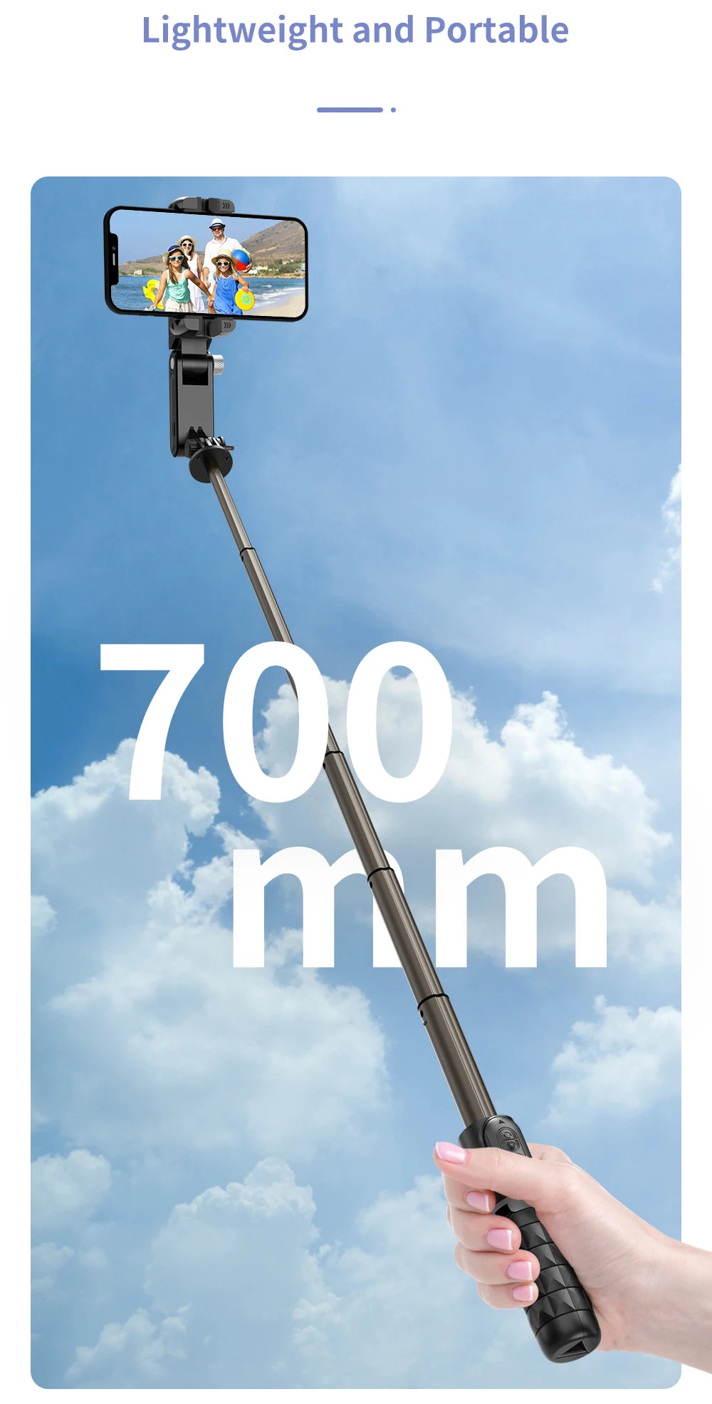 Selfie Stick Phone Gimbal Stabilizer For iPhone Android Action Camera Tripod Cellphone Mobile Cell Smartphone Handle Grip Video