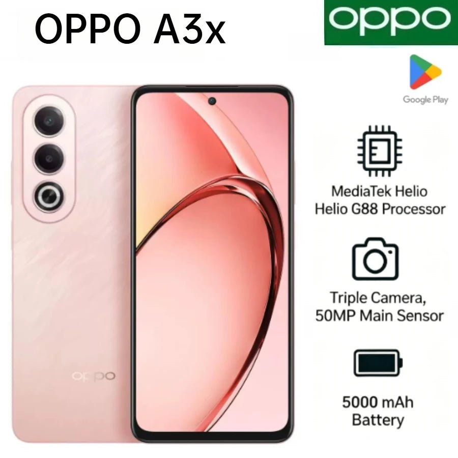 OPPO A3x Global Version Smartphone 2026 New Model 6.67 Inch 120Hz Display Large 5100mAh Battery 45W Fast Charge Dual SIM