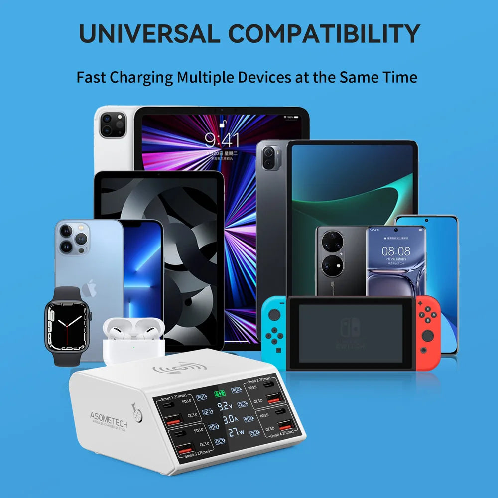 100W QC 3.0 USB Charger Wireless Charger Quick Charge PD USB C Charger Phone Accessories Fast Charger For iPhone 12 13 Xiaomi