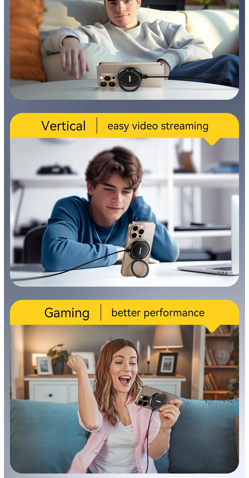 Essager Magnetic 15W Wireless Charger Fast Charging Pad Stand for iPhone 15 14  Airpods USB To Typec Phone Chargers Dock Station