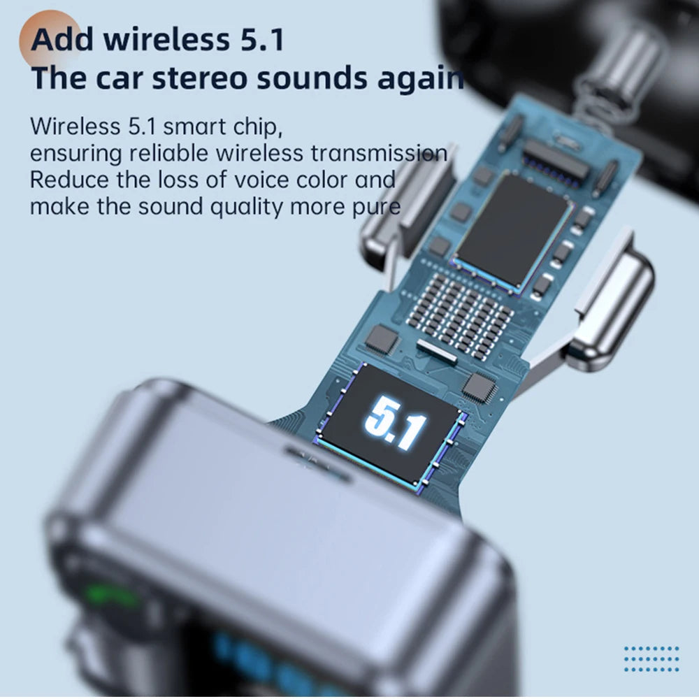 Bluetooth 5.1 Car FM Transmitter Car MP3 Stereo Music Player Handsfree 3.5mm Aux Wireless Car Kit 30W PD USB-C Fast Charger