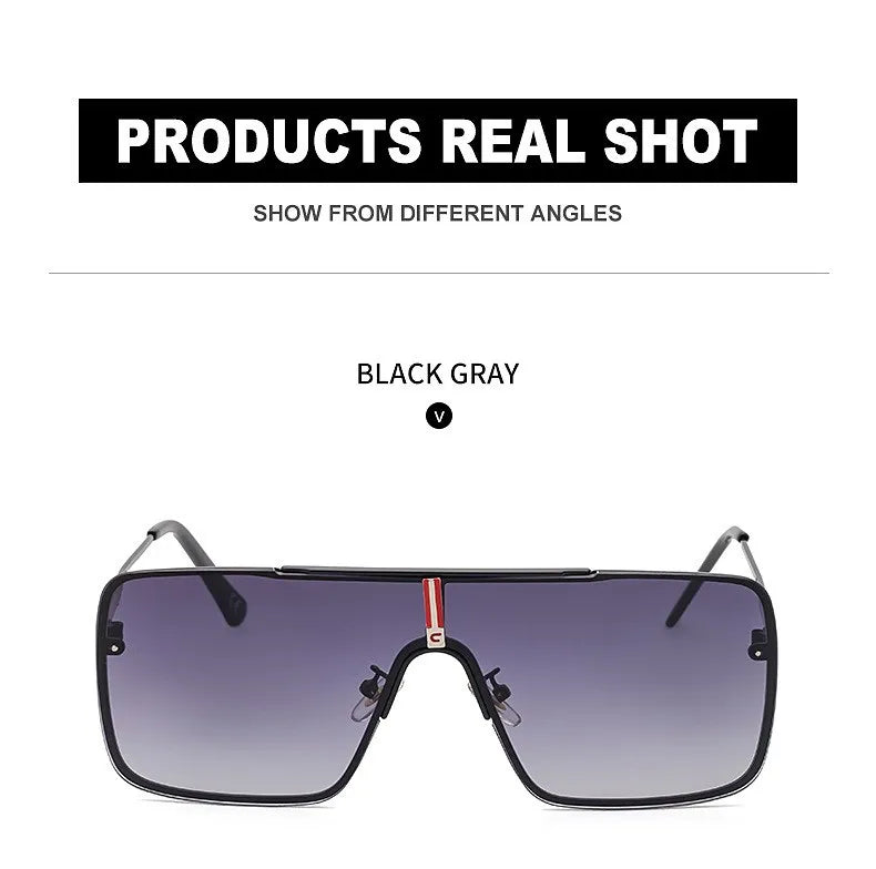 Fashion Oversized Square Sunglasses For Men Big Frame 2026 Luxury Brand Design Metal Frame Sun Glasses Man Retro Shades Eyewear