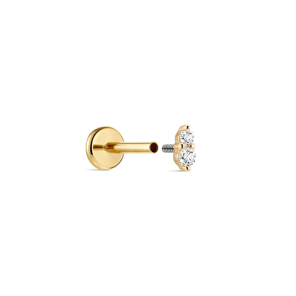 Solid Gold G23 Titanium WaterDrop/Horse Eye Love Geometric CZ Piercing Earring Women Dainty Ear Bone Anniversary Gift