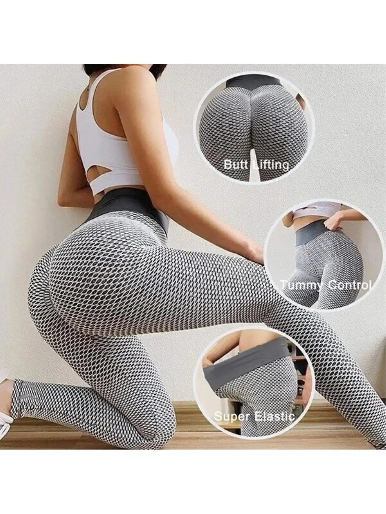 High Waist Yoga Pants Butt Lifting Tights, Shaping Seamless, Tummy Control Scrunch, Gym Yoga Casual