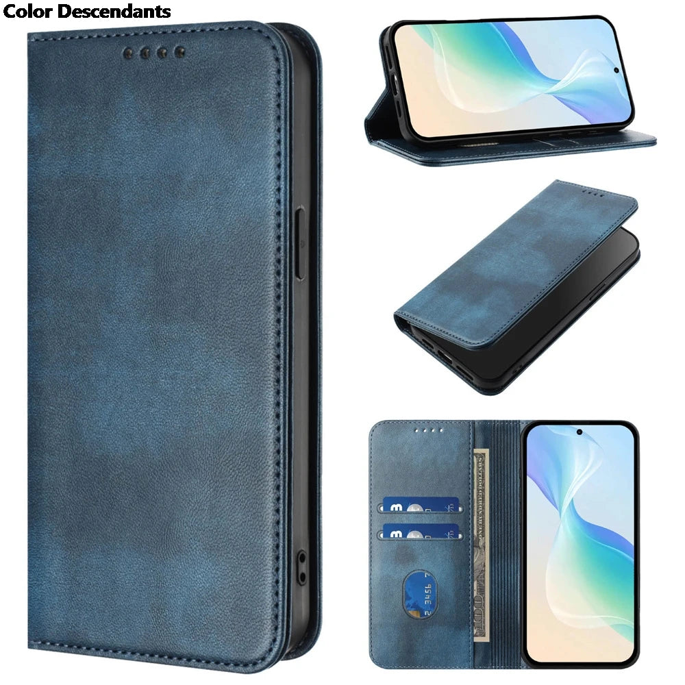 Vintage Leather Case For Xiaomi Poco M7 Pro 5g X7 F7 X3 NFC X5 X6 F5 F6 Pro F7 F8 Ultra Card Holder Flip Wallet Book Cover Funda