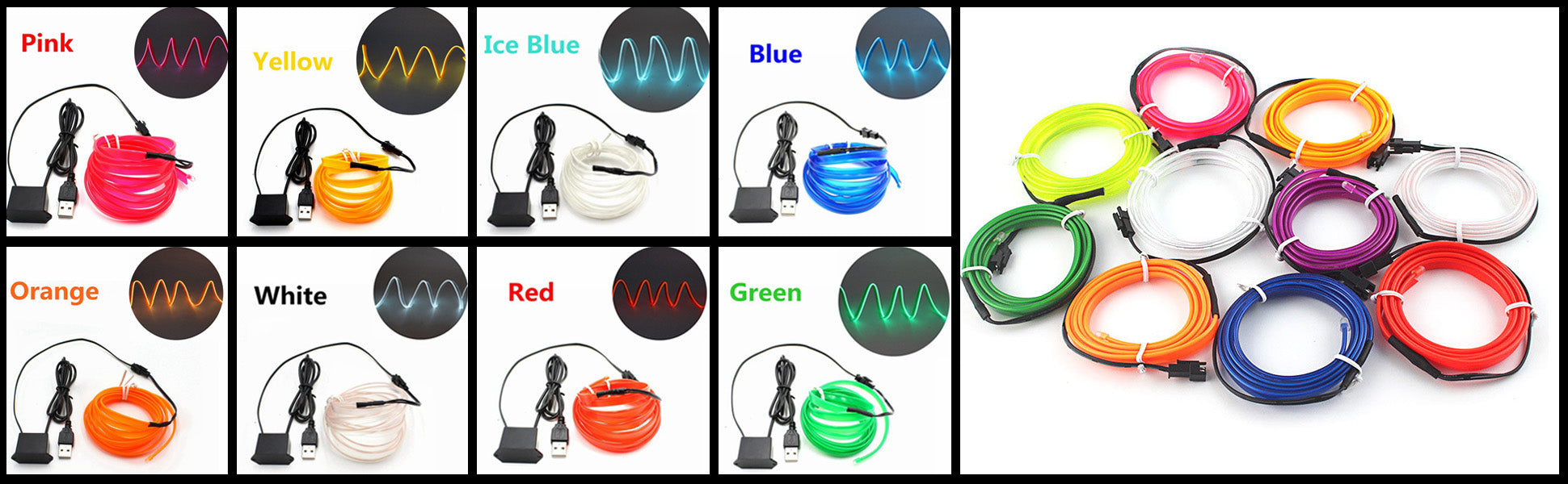 Car Interior Led Strip Light Neon EL Wiring Decorative Lamp For Auto Flexible Ambient Light USB Party Atmosphere